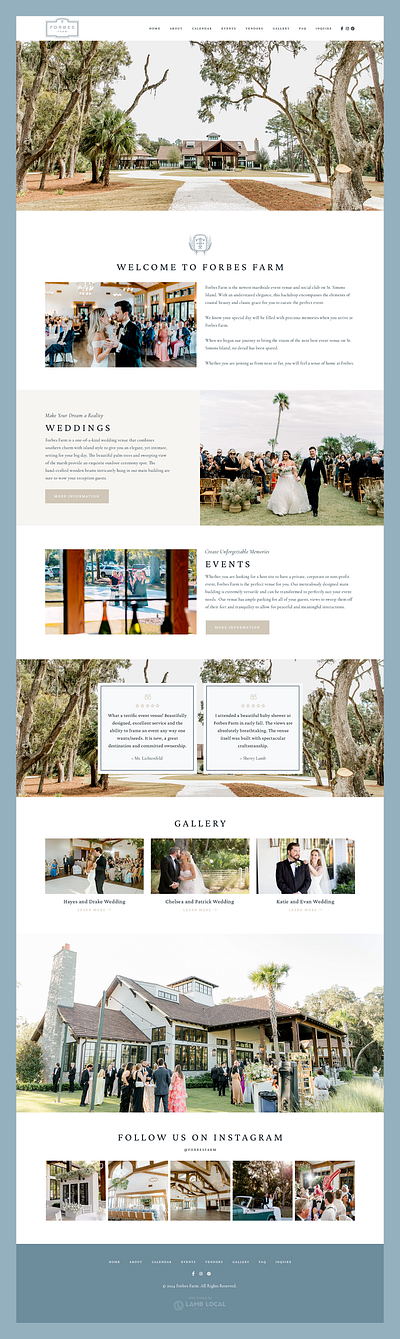 Forbes Farm V2 // Web Design event farm networking venue web design wedding wedding venue