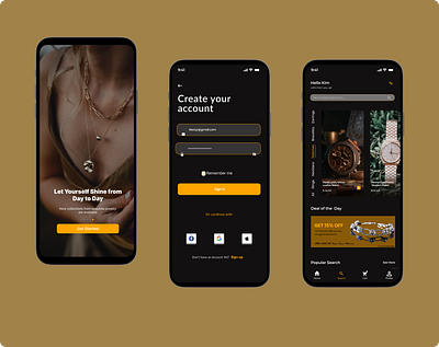 Jewelry App Template animation branding dashboard design figma loginpage ui ui interface wireframe