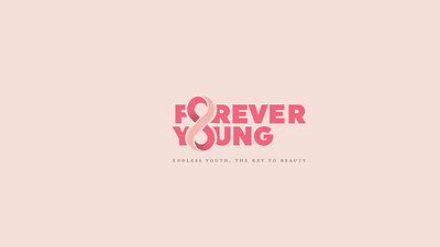 Forever Young Logo Design adobe art beauty logo beige logo branding creative creative typography design graphic design logo pink