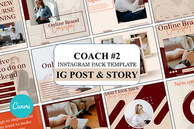 Coach Instagram Pack Template canva canva template design graphic design instagram template