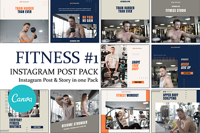 Fitness Instagram Pack Template canva canva template design graphic design illustration instagram template