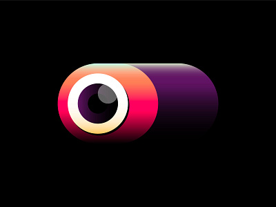 Pill and Eye black branding candy color digital festival gradient icon illustration logo minimal pink ui vector visual