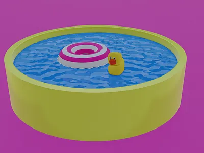 Pool with duck 3d art blender blender 3d blender render digital art digital illustration draw illustration modelling render