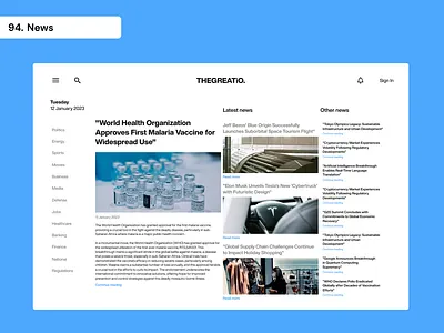 Daily UI Day 94 - News 100 days ui dailyui day 94 graphic design news ui
