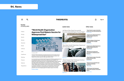 Daily UI Day 94 - News 100 days ui dailyui day 94 graphic design news ui