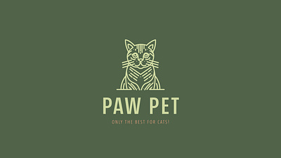 Paw Pet Logo Design adobe art branding cats creative design graphic design green illustration illustrative logo line art logo petshop logo vector
