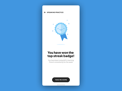Top streak badge - Language learning app