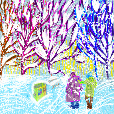 two in snow sketchbook