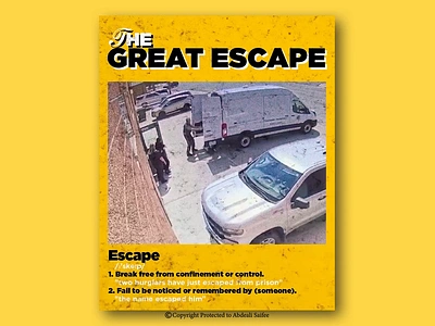 The Great Escape animated poster design graphic design illustration jail poster prison typography vector yellow