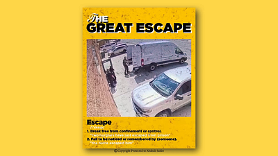 The Great Escape animated poster design graphic design illustration jail poster prison typography vector yellow