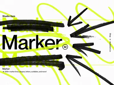 Marker � 500 Scribbles, Lines & More black marker brush fiber tip font graphic pen lines more magic marker marker paint pen pencil permanent makeup scribbles texta texture type