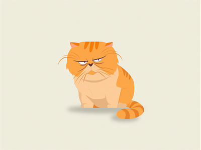 Grump Cat annoyed cat flat illustration grouchy grump grumpy illustration orange cat