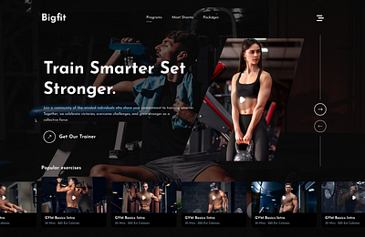 Gym Hero Section 3d branding graphic design gym website hero logo motion graphics ui website