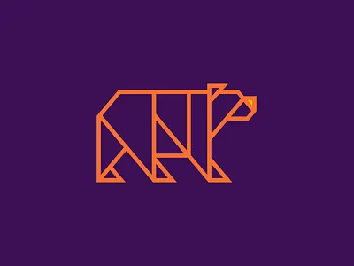 Community Financial Credit Union Logo Design bank bear branding credit union icon logo michigan modern nose orange origami purple stroke