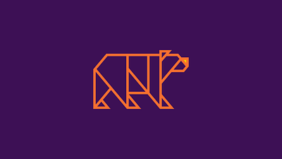 Community Financial Credit Union Logo Design bank bear branding credit union icon logo michigan modern nose orange origami purple stroke