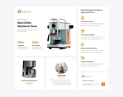 Expressoo landing page 3d animation branding business design graphic design illustration interaction logo motion graphics product design ui ux