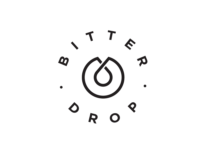 Logo for Bitter Drop the coffee shop branding design graphic design logo packaging