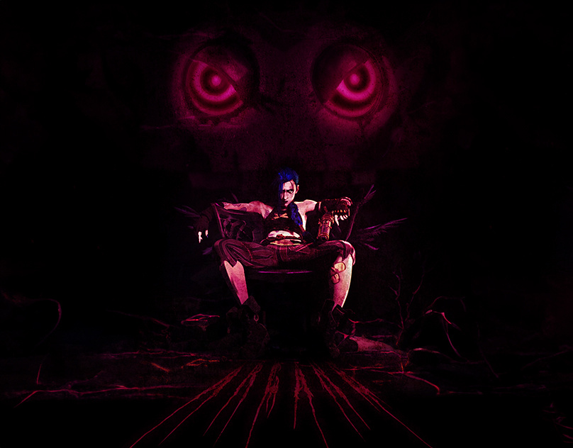 'Arcane' dir. by Fortiche Production alternative poster animated poster animation arcane art design design digital art fortiche production graphic design jinx key art league of legends netflix poster design serie video game