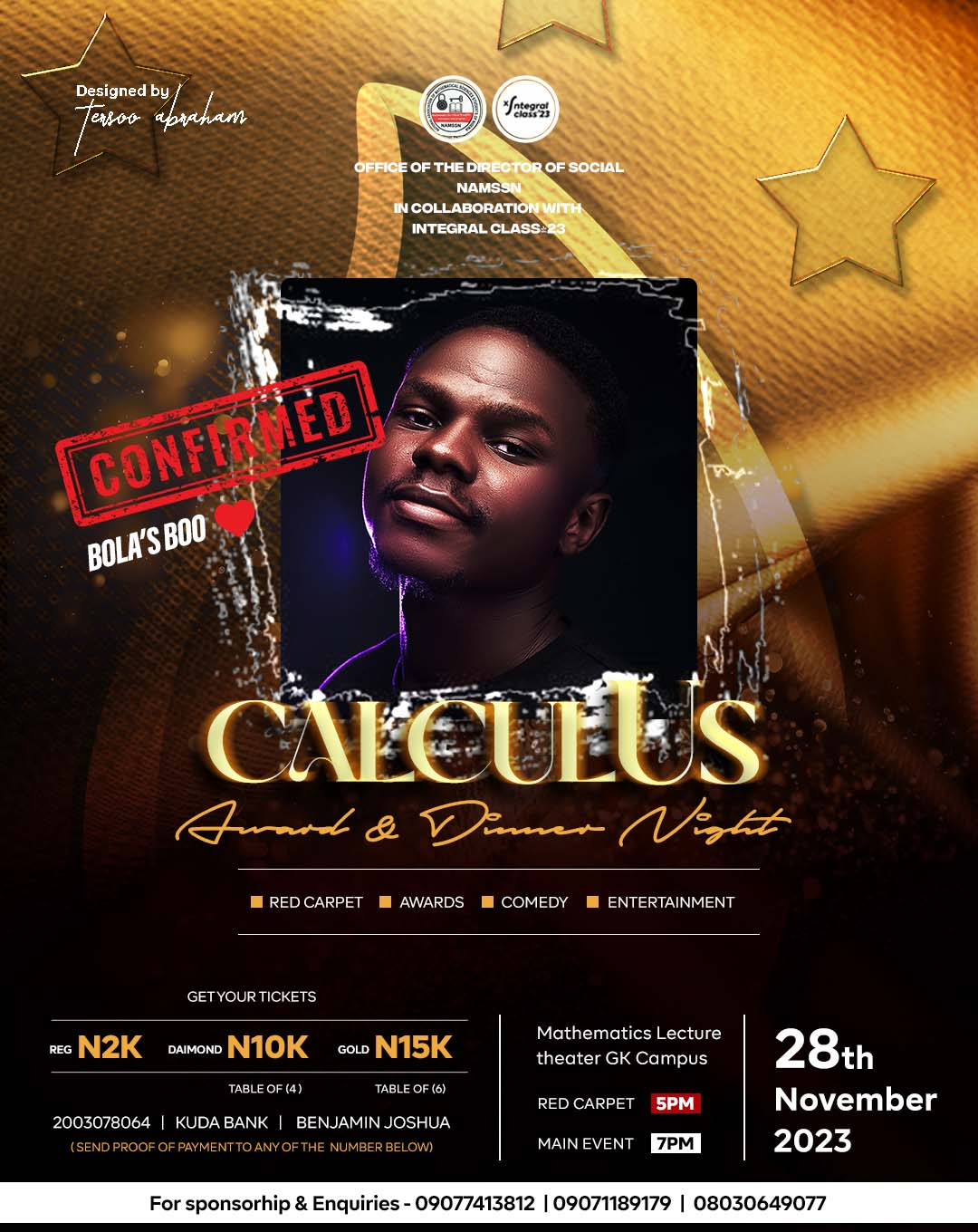 Event Design for Calculus Award branding event event branding graphic design