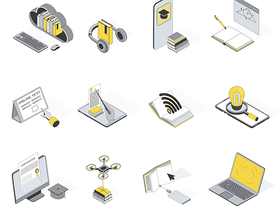Education 2d animation design digitaleducation edtech educate elearners elearning flat icon icons illustration isometric knowledge learning motion onlinelearning virtualclass