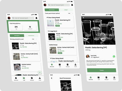 TokoSampah - Connecting Waste Collectors and Company app business mobile product ui ux