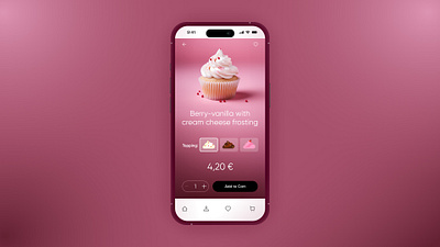 Daily UI Challenge #033 - Cupcake product customize 033 app app design customize product daily ui daily ui challenge 033 food ios ui ui design