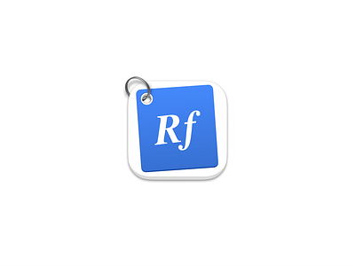 RightFont Icon 3d app book branding card desktop font icon key chain mac macos metal paper realistic rightfont ring serif skeuomorph spiral notebook ui