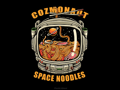 Space Noodles T-shirt Design galaxy illustration japan noodles planet pop pop illustration ramen space streetwear t shirt design trending tshirt vector vector art vector illustration