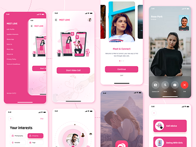 Dating App - Design app design branding dating design figma graphic design logo mobile app design typography ui uiux ux vector video call app video dating app web design