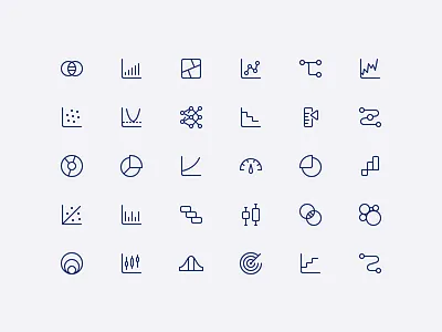 Line Data Icons barchart chart data dataviz graph icon icon set line icons ui