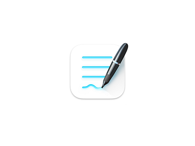 GoodNotes Icon 3d app branding goodnotes icon ios iphone line mac macos memo metal note note book paper pen realistic skeuomorph ui write
