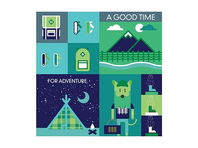 A good time for adventure. adobe illustrator adventure backpack character design design graphic design illustration outdoor tent vector