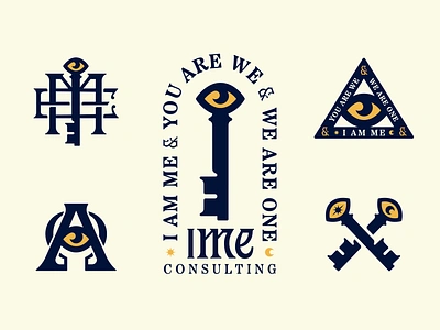 Merch Designs - IME Consulting astrology blackletter branding cipher eye gothic graphic design illuminati illustration iris knight medieval merchandise monogram skeleton key spooky sticker vintage zodiac