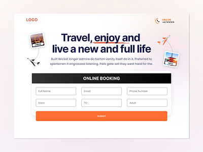 Landing page : travelling creative design graphic design landing page landing page design ui uiux web design