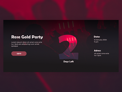 Party Banner Design banner landing page party red theme template ui