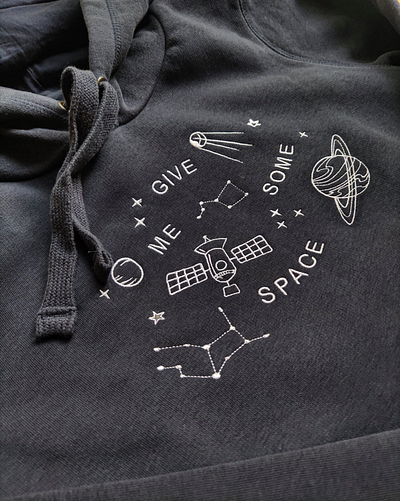 Give me some space cosmos design embroidery hoodie illustration space