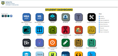 Simon Student Dashboard dashboard icons website