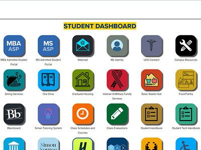 Simon Student Dashboard dashboard icons website