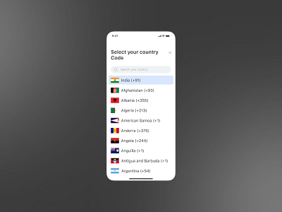 Country Code select dropdown app design branding carousel daily ui figma ui ui challenge visual design