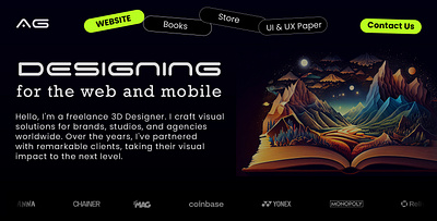 Creative Website UI 3d animation award books branding dailyui design designs graphic design graphicdesign inspirational landing page love template ui uidesign ux web website