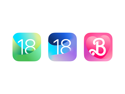iOS 18 & barbieOS apple barbie blue gradient graphic design green icon ios ipad iphone letter logo mobile phone number operating system palette pink purple ui wave