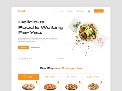 FoodX - Food order Website Design concept design design e commerce food landing page online order online ordering website restaurants restaurants website shop store ui ui design web design website