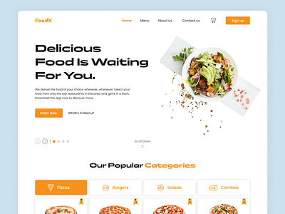 FoodX - Food order Website Design concept design design e commerce food landing page online order online ordering website restaurants restaurants website shop store ui ui design web design website