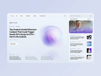 News Media Website ai article bet blog branding casino crypto design media news platform portal post qclay social ui ui ux user interface web design website design