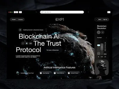 EXP1 Blockchain Ai Website Design 3d ai animation blockchain creative crypto design finance future graphic design motion graphics technology ui ui design user interface ux ux design web web design website