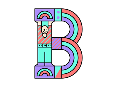 Block Letter B adobeillustrator art artwork block design dribbble illustration letter patterns vector