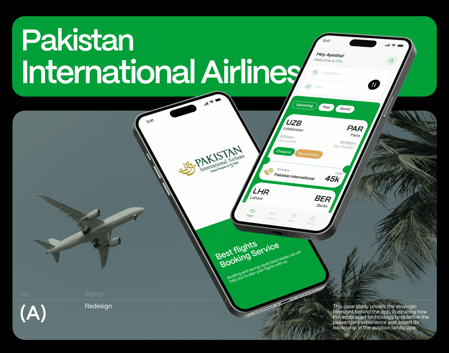 PIA Flights — Redesign UI/UX Mobile App app black theme branding flight pia travel ui ui design uiux user experience user interface ux design