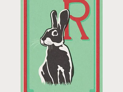 R for Rabbit. design gusto gustodesignco illustration playground poster