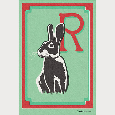 R for Rabbit. design gusto gustodesignco illustration playground poster
