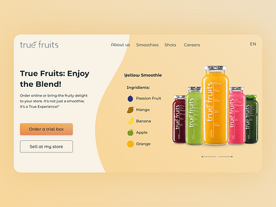 True Fruits dailyui dailyui003 design food freelance fruit landing landingpage productdesign true ui ux uxui webdesign website